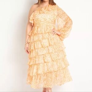 Eloquii Chiffon Ruffle Dress